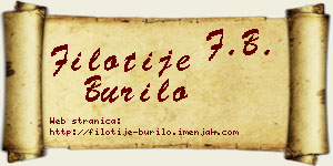 Filotije Burilo vizit kartica